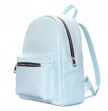 Жіночий шкіряний рюкзак Poolparty XS (блакитний)