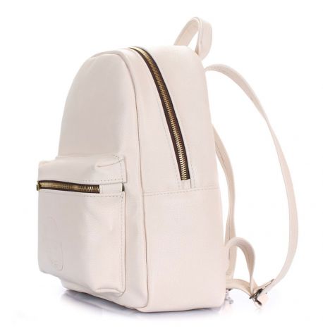Женский кожаный рюкзак Poolparty XS (бежевый)