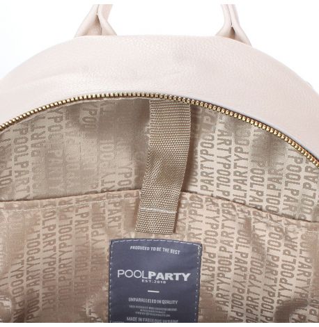 Женский кожаный рюкзак Poolparty XS (бежевый)