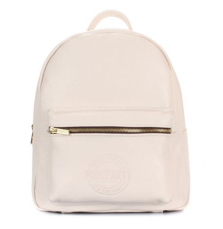 Женский кожаный рюкзак Poolparty XS (бежевый)