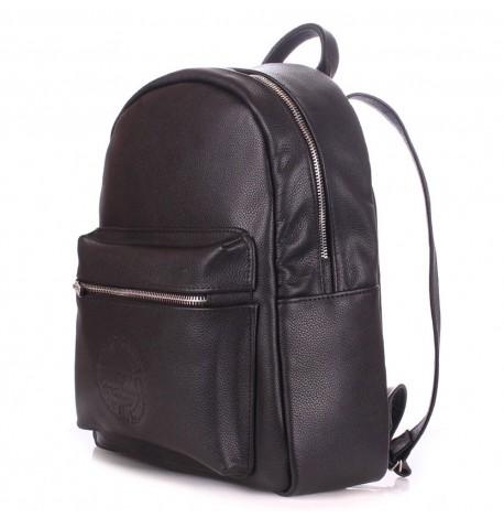 Женский кожаный рюкзак Poolparty XS (черный)