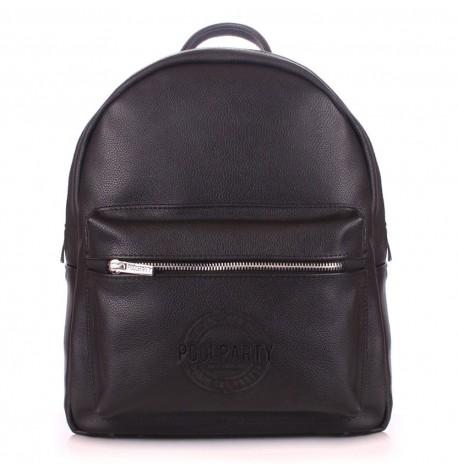 Женский кожаный рюкзак Poolparty XS (черный)