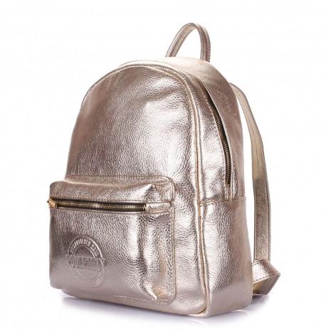 Жіночий шкіряний рюкзак Poolparty XS (золотистий)