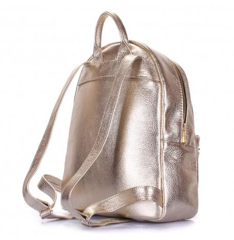 Жіночий шкіряний рюкзак Poolparty XS (золотистий)
