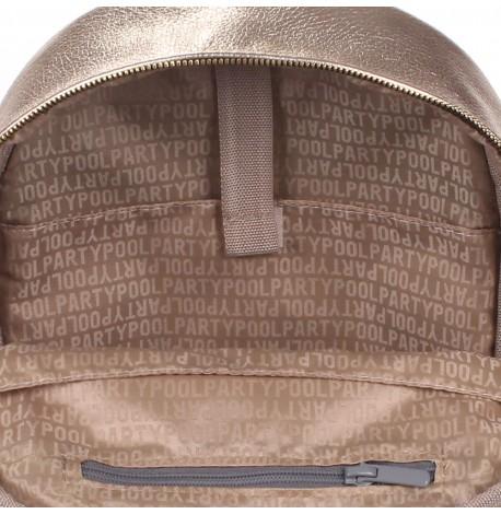 Жіночий шкіряний рюкзак Poolparty XS (золотистий)