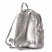 Женский кожаный рюкзак Poolparty XS (серебристый)