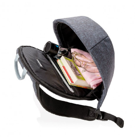 Жіночий рюкзак антизлодій із тривожною кнопкою XD Design Bobby Cathy Black (сірий-блакитний)