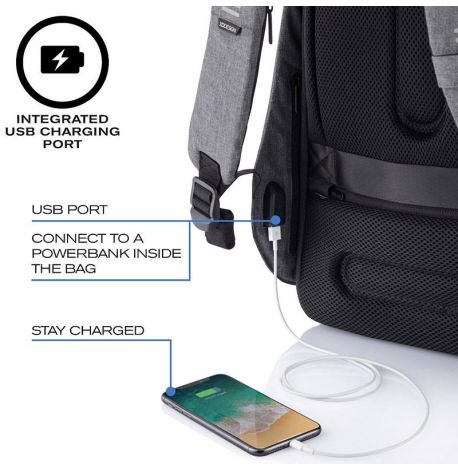 Міський рюкзак антизлодій XD Design Bobby Hero Grey (сірий-чорний)