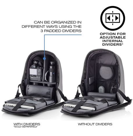 Міський рюкзак антизлодій XD Design Bobby Hero Grey (сірий-чорний)