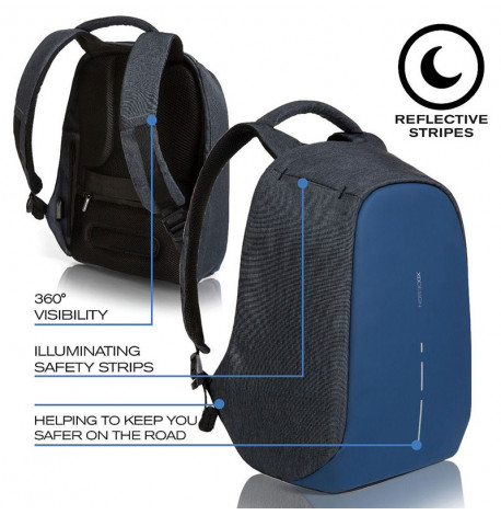 Городской рюкзак антивор XD Design Bobby Compact Diver Blue (синий-черный)