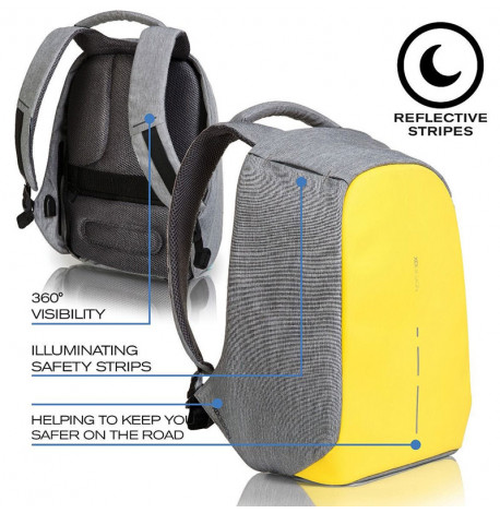 Міський рюкзак антизлодій XD Design Bobby Compact Primrose Yellow (сірий-жовтий)
