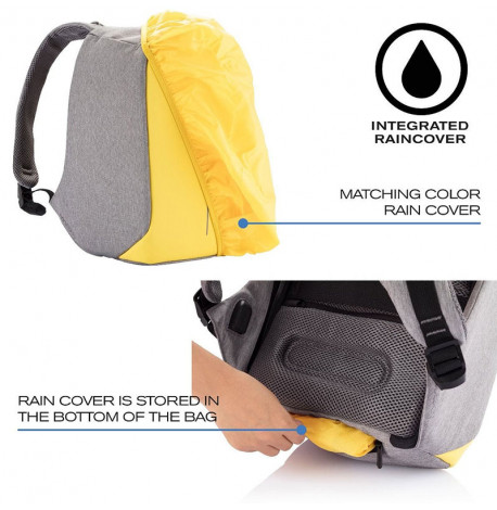 Міський рюкзак антизлодій XD Design Bobby Compact Primrose Yellow (сірий-жовтий)