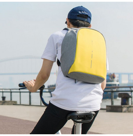 Міський рюкзак антизлодій XD Design Bobby Compact Primrose Yellow (сірий-жовтий)