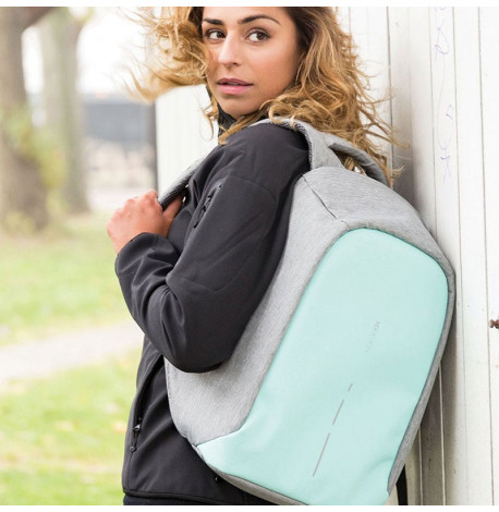 Городской рюкзак антивор XD Design Bobby Compact Mint Green (серый-мятный)