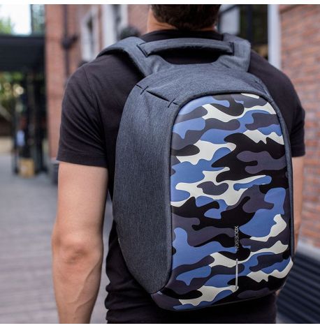 Городской рюкзак антивор XD Design Bobby Compact Camouflage Blue (камуфляжный)
