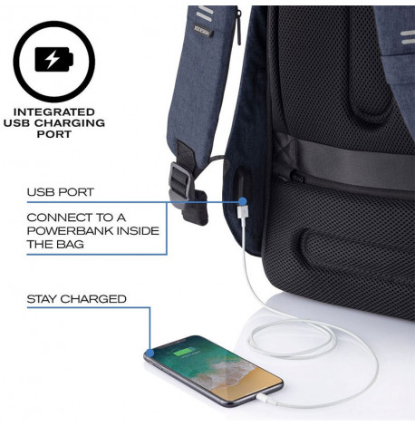 Городской рюкзак антивор XD Design Bobby Hero Small Navy (темно-синий)