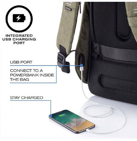 Міський рюкзак антизлодій XD Design Bobby Hero Small Green (зелений)