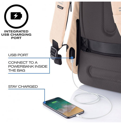 Міський рюкзак антизлодій XD Design Bobby Hero Spring Peach (персиковий)