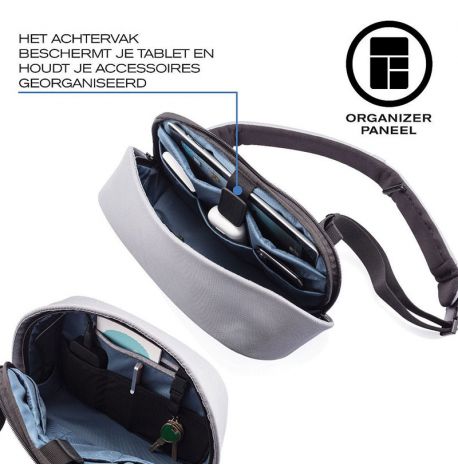 Рюкзак антизлодій на одній лямці XD Design Bobby Sling Grey (сірий)