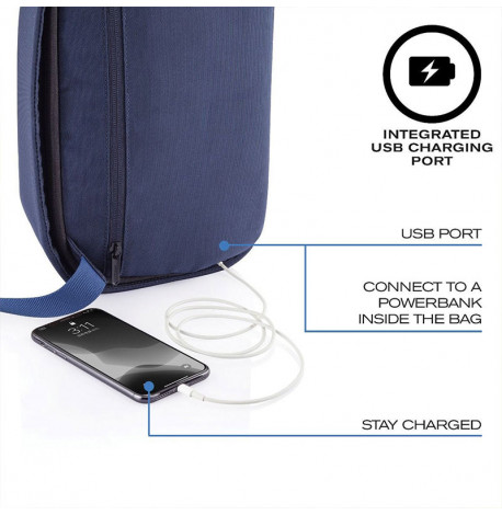 Рюкзак антизлодій на одній лямці XD Design Bobby Sling Navy (темно-синій)