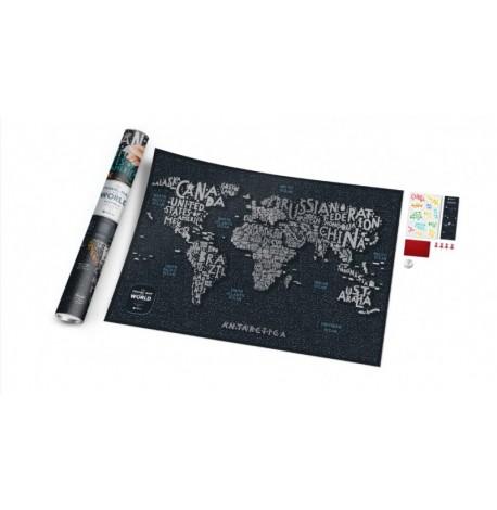 Скретч-карта світу Travel Map Letters World (англійська мова) в тубусі