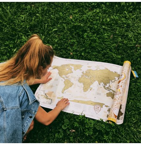 Скретч-карта світу Discovery Map World Gold (англійська мова) в тубусі