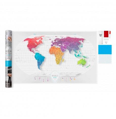 Прозора скретч-карта світу Travel Map AIR World (англійська мова) у тубусі