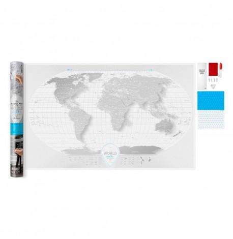 Прозора скретч-карта світу Travel Map AIR World (англійська мова) у тубусі