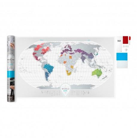 Прозора скретч-карта світу Travel Map AIR World (англійська мова) у тубусі