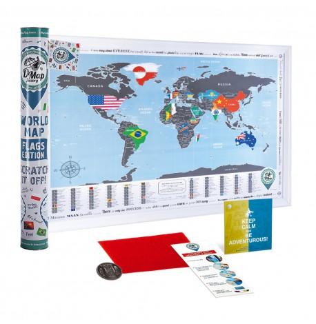 Скретч-карта світу з прапорами Discovery Map World Flags (англійська мова) в тубусі