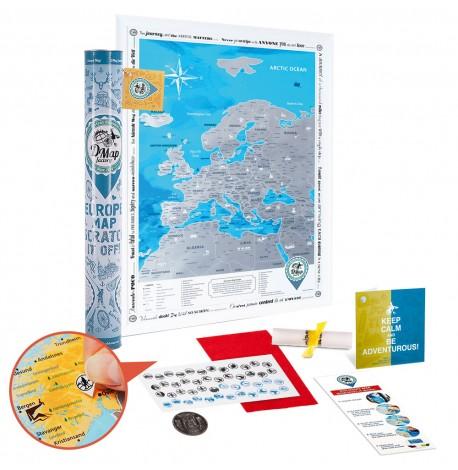 Скретч-карта Европы Discovery Map Europe (английский язык) в тубусе