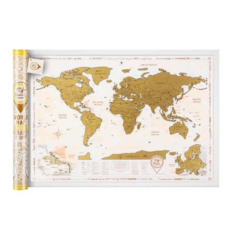 Скретч-карта світу Discovery Map World Gold (англійська мова) в тубусі