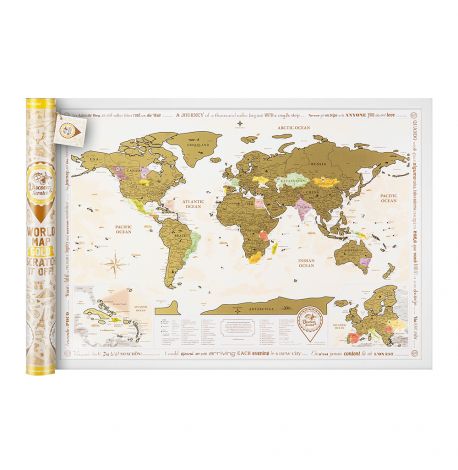 Скретч-карта світу Discovery Map World Gold (англійська мова) в тубусі