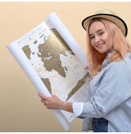 Скретч-карта світу Discovery Map World Gold (англійська мова) в тубусі