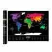 Черная скретч-карта мира Travel Map Black World (английский язык) в тубусе