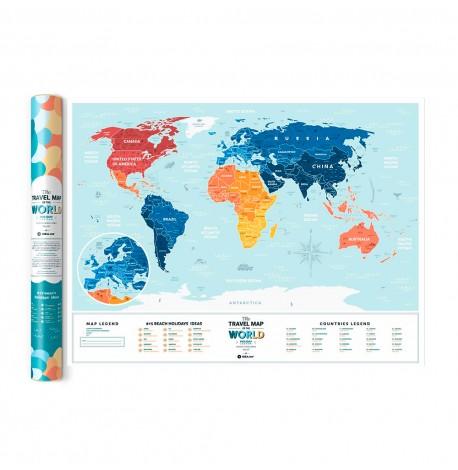 Скретч-карта світу Travel Map Holiday Lagoon World (англійська мова) в тубусі
