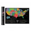 Скретч-карта США Travel Map of the USA Black (англійська мова) в тубусі