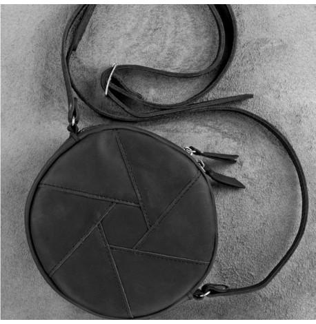 Жіноча шкіряна сумка "Бон-бон" чорна (шкіра crazy horse)