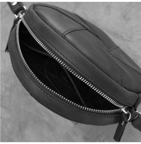 Жіноча шкіряна сумка "Бон-бон" чорна (шкіра crazy horse)