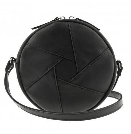 Жіноча шкіряна сумка "Бон-бон" чорна (шкіра crazy horse)