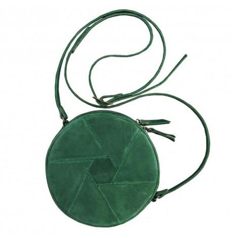 Женская кожаная сумка "Бон-бон" зеленая (кожа crazy horse)