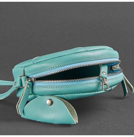 Женская кожаная сумка "Бон-бон" (бирюзовая)