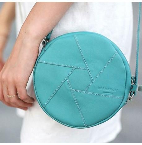 Женская кожаная сумка "Бон-бон" (бирюзовая)