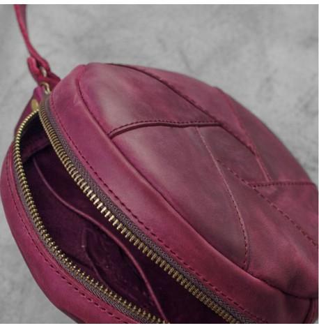 Жіноча шкіряна сумка "Бон-бон" (бордова) шкіра Crazy Horse