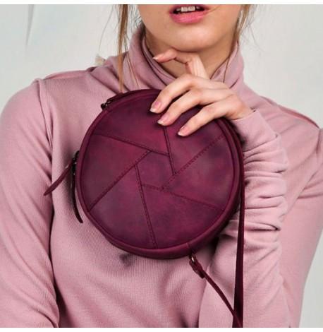 Жіноча шкіряна сумка "Бон-бон" (бордова) шкіра Crazy Horse