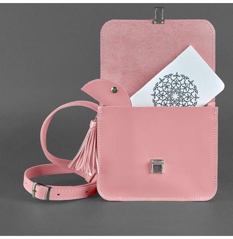 Женская кожаная сумка "Лилу" (розовая)