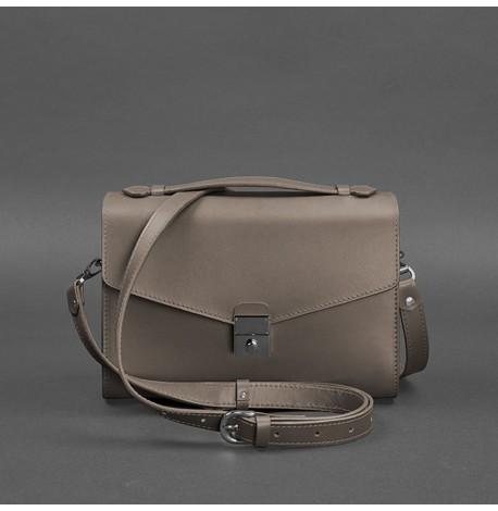 Женская кожаная сумка-кроссбоди Lola (темно-бежевая)