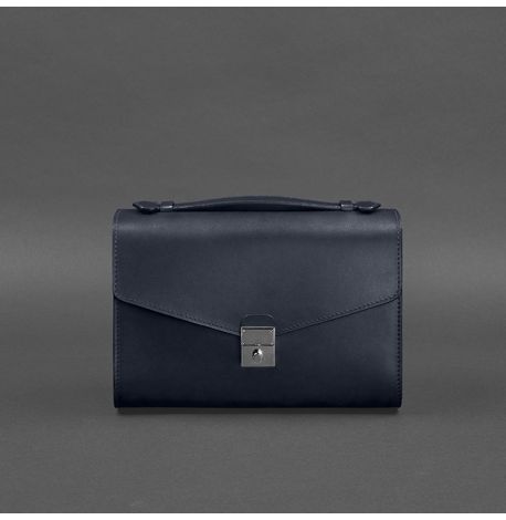 Женская кожаная сумка-кроссбоди Lola (темно-синяя)