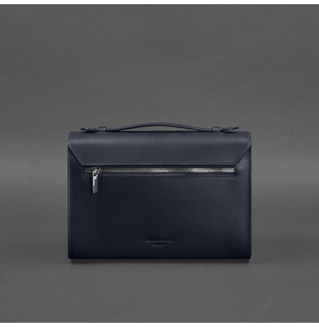 Женская кожаная сумка-кроссбоди Lola (темно-синяя)