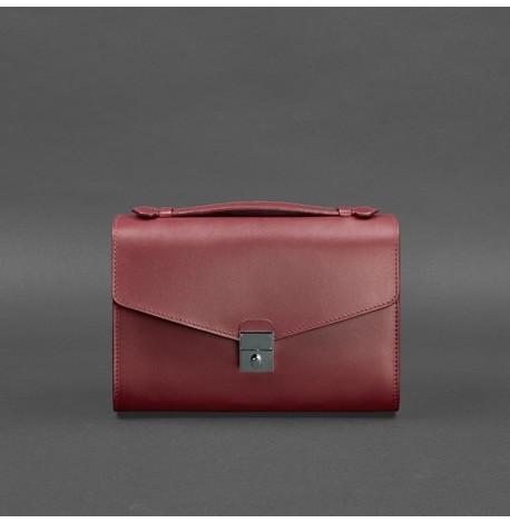 Женская кожаная сумка-кроссбоди Lola (бордовая)